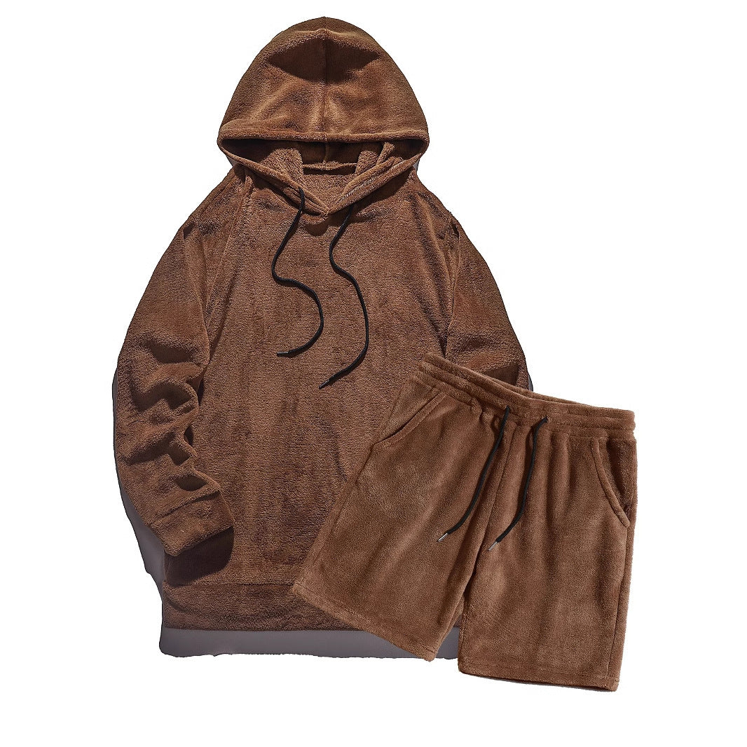 Men's Cozy Hooded Shorts Set Lune London