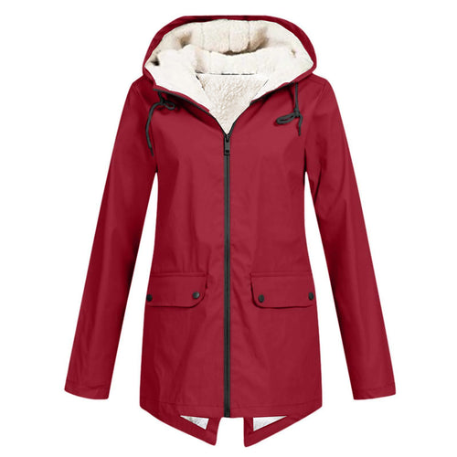 Women's transitional jacket water-repellent with warm fleece lining and adjustable hood Lune London