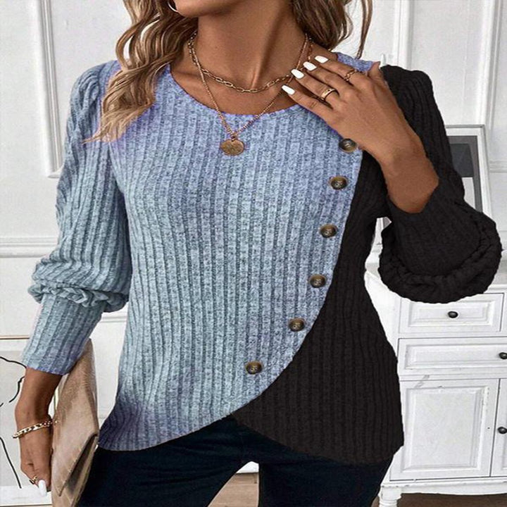 Sweater pour femme à coupe asymétrique et détails de boutons Chic & Stil