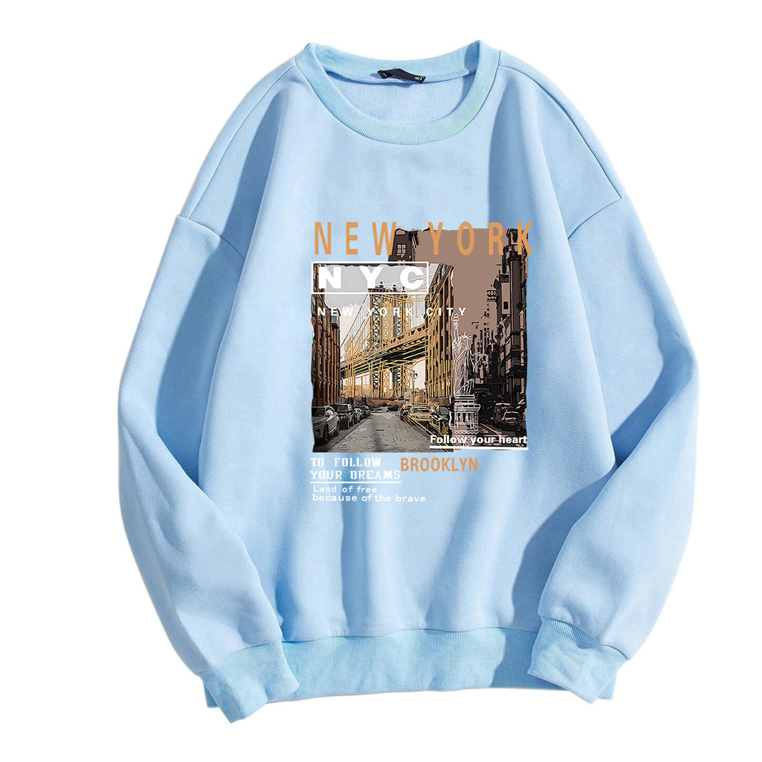 Ladies comfortable sweatshirt with NYC motif Chic & Stil