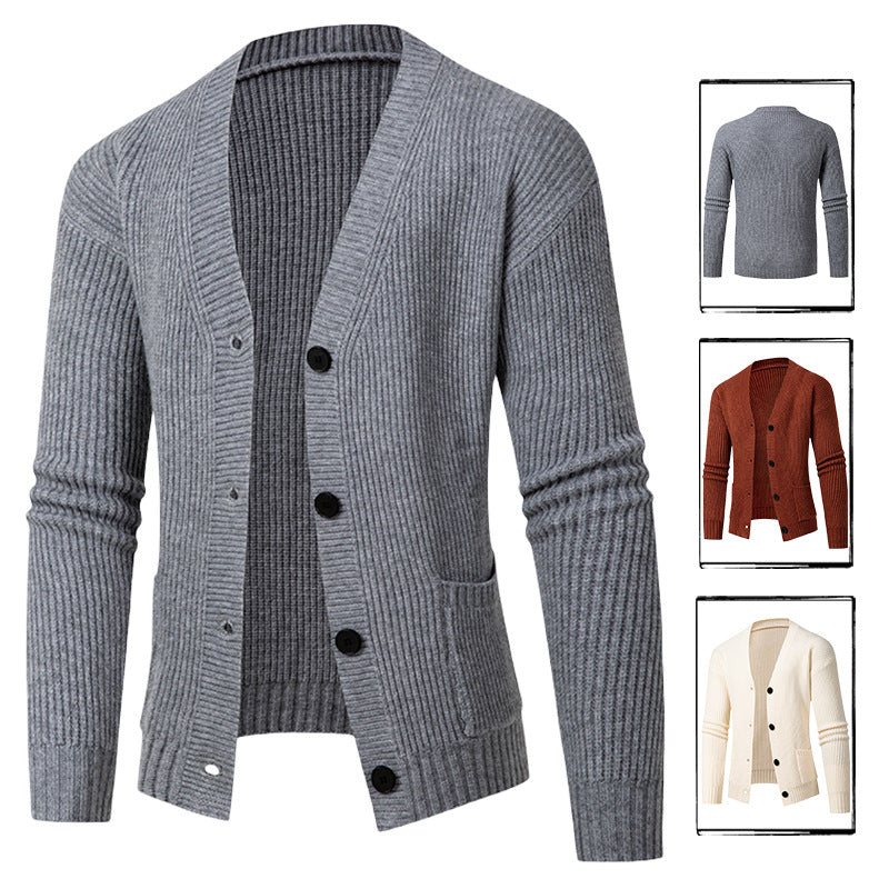 Men's knitted jacket with an elegant ribbed design Lune London