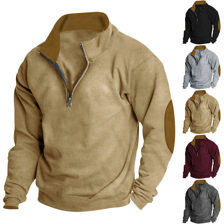 Modern men's sweatshirt with half-zip and textured design Lune London