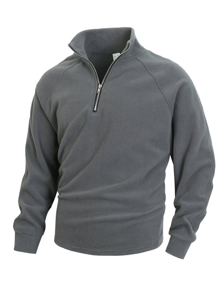 Men's fleece sweater with half-zip and elastic cuffs Lune London