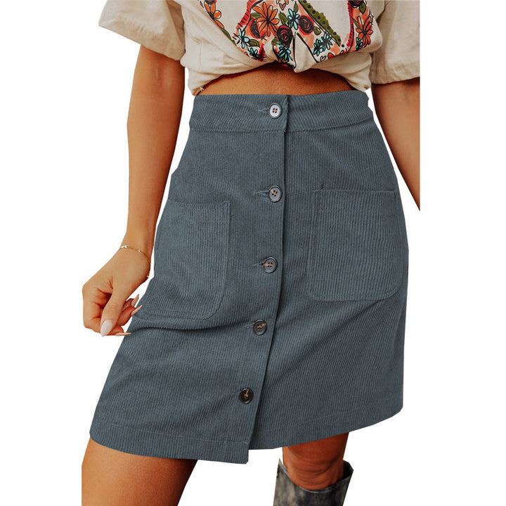 Lune London Corduroy Button Mini Skirt for Women