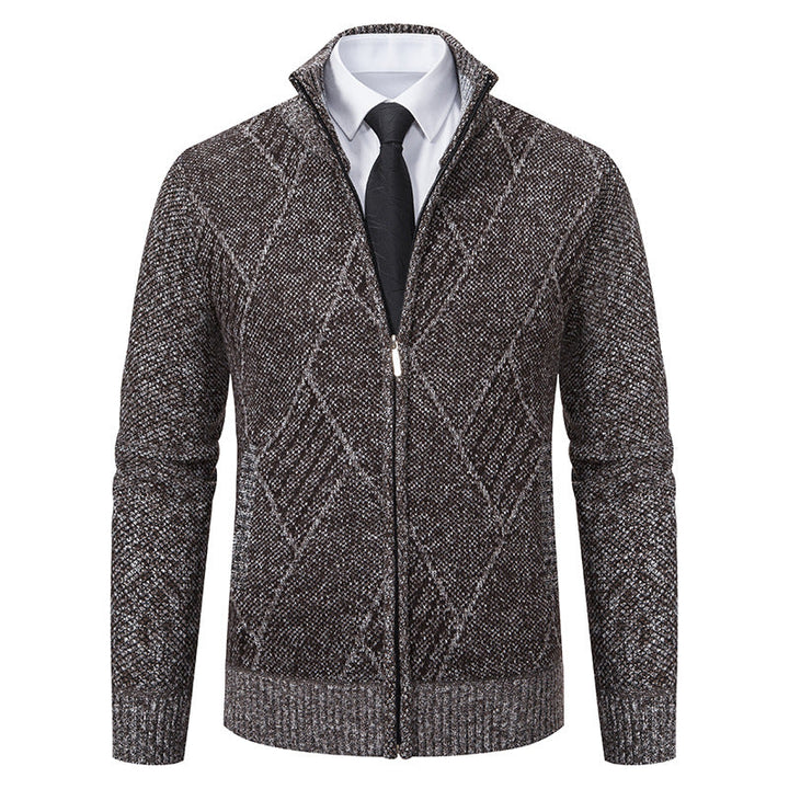 Men's Cardigan with Modern Pattern and Slim Fit Lune London