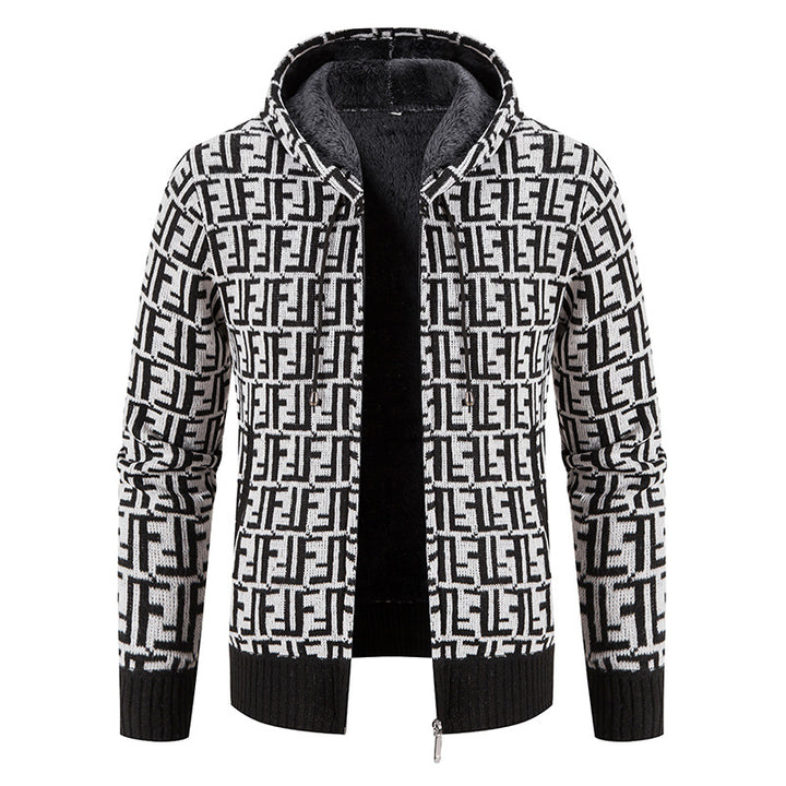 Men's High-Quality Pullover with Modern Pattern and Chic Hoodie Style