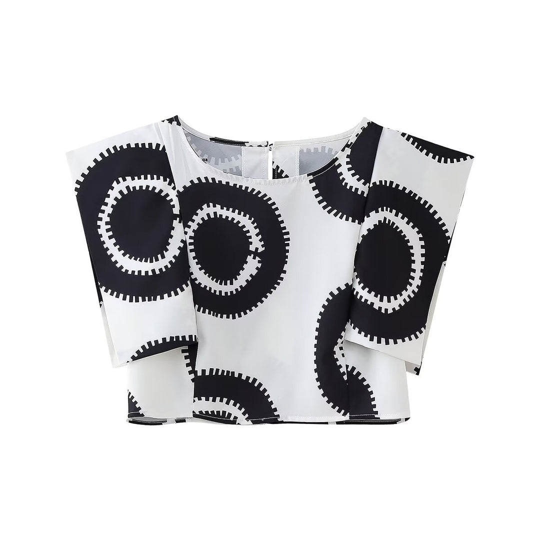 Women's maxi skirt with a modern graphic pattern and a side slit Lune London