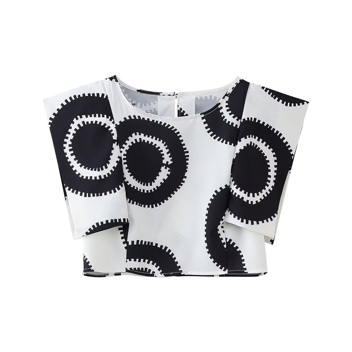 Women's maxi skirt with a modern graphic pattern and a side slit Lune London