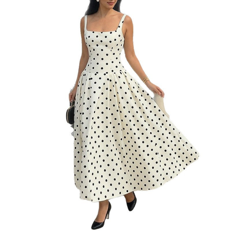 Robe maxi élégante à pois pour femmes Chic & Stil