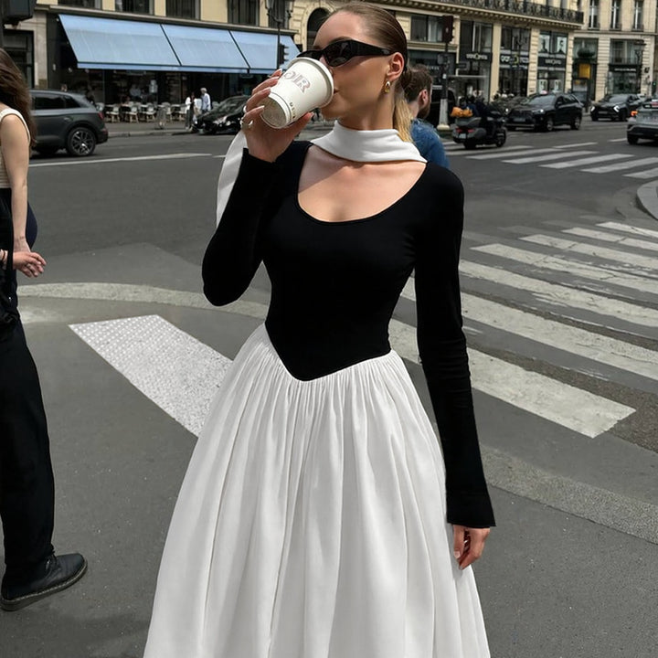 Women Elegant Long Sleeve Top with Asymmetric Design Lune London