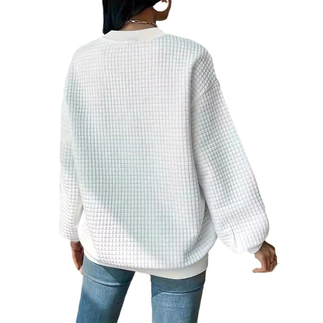 Women's sweater with textured waffle design and relaxed fit Lune London