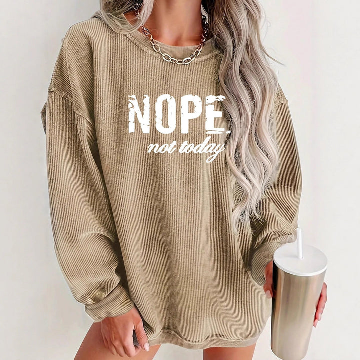 Casual sweatshirt for women with a textured fabric and a catchy slogan Lune London