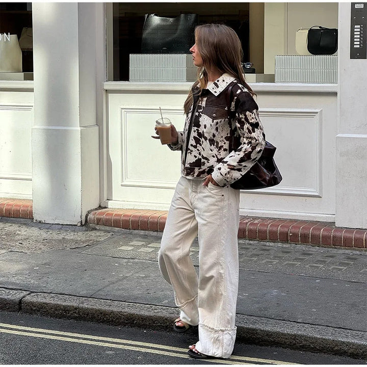 Sheepskin jacket for women with catchy design Lune London