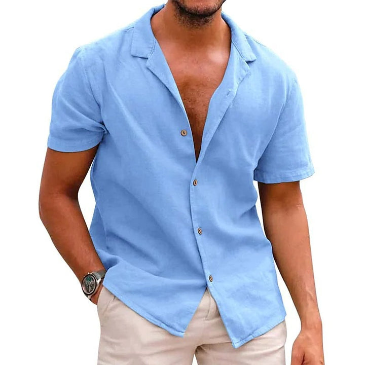 Short Sleeve Summer Shirt for Men in Lightweight Linen Chic und Stil