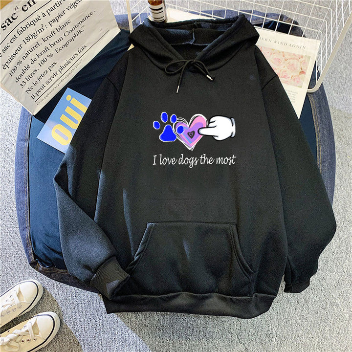 Women Hoodie with Loving Dog Design Chic & Stil