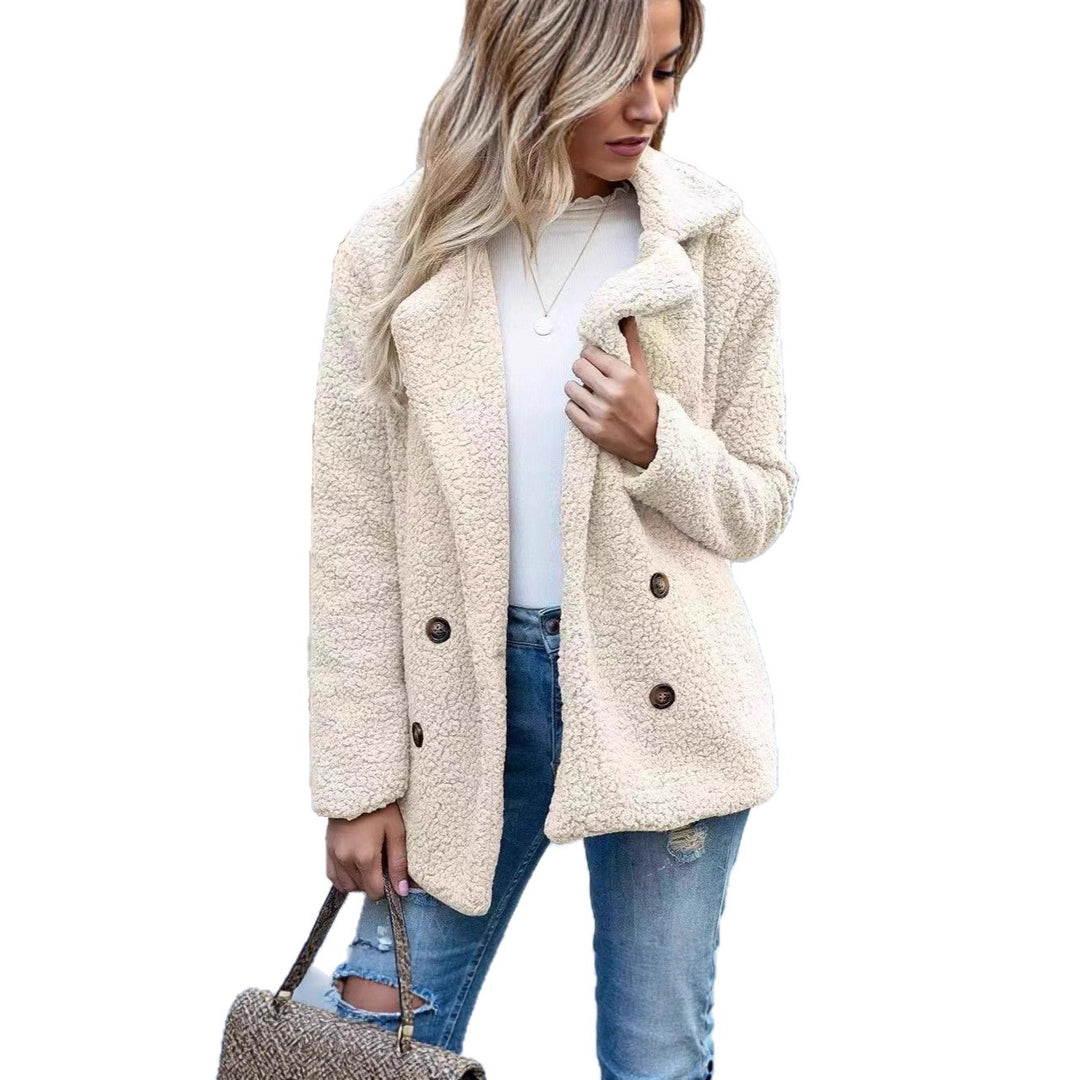 Ladies comfortable Fleece parka with double row Lune London
