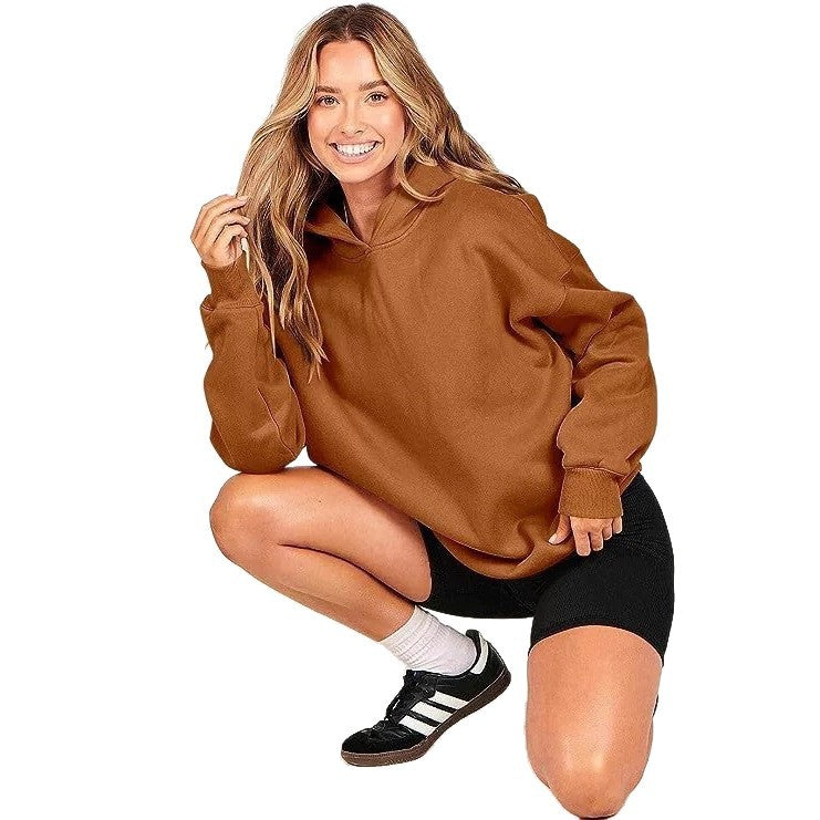 Ladies Oversized Hooded Sweatshirt Sporty Lune London