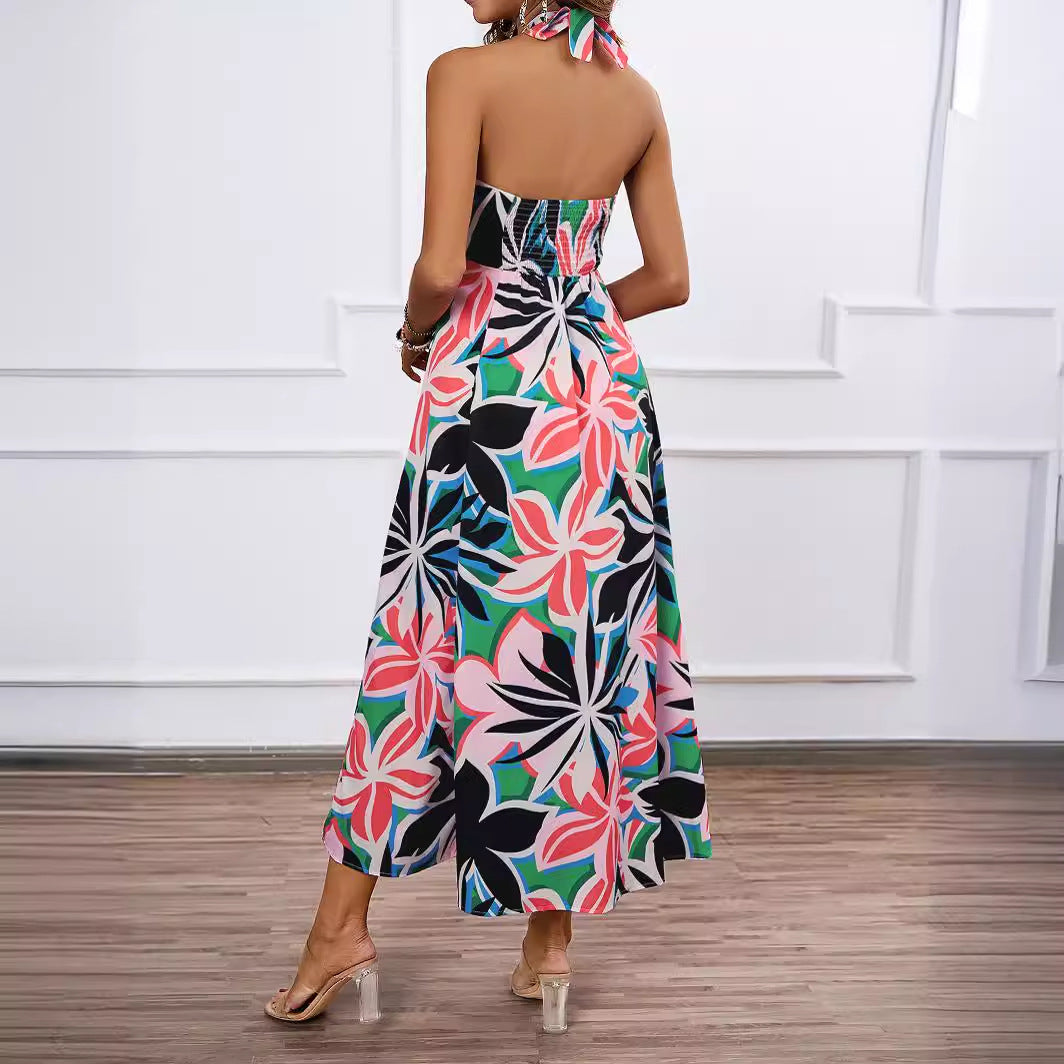 Maxi dress for women with off-the-shoulder design and floral pattern Chic & Stil