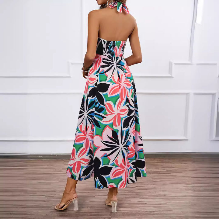 Maxi dress for women with off-the-shoulder design and floral pattern Chic & Stil