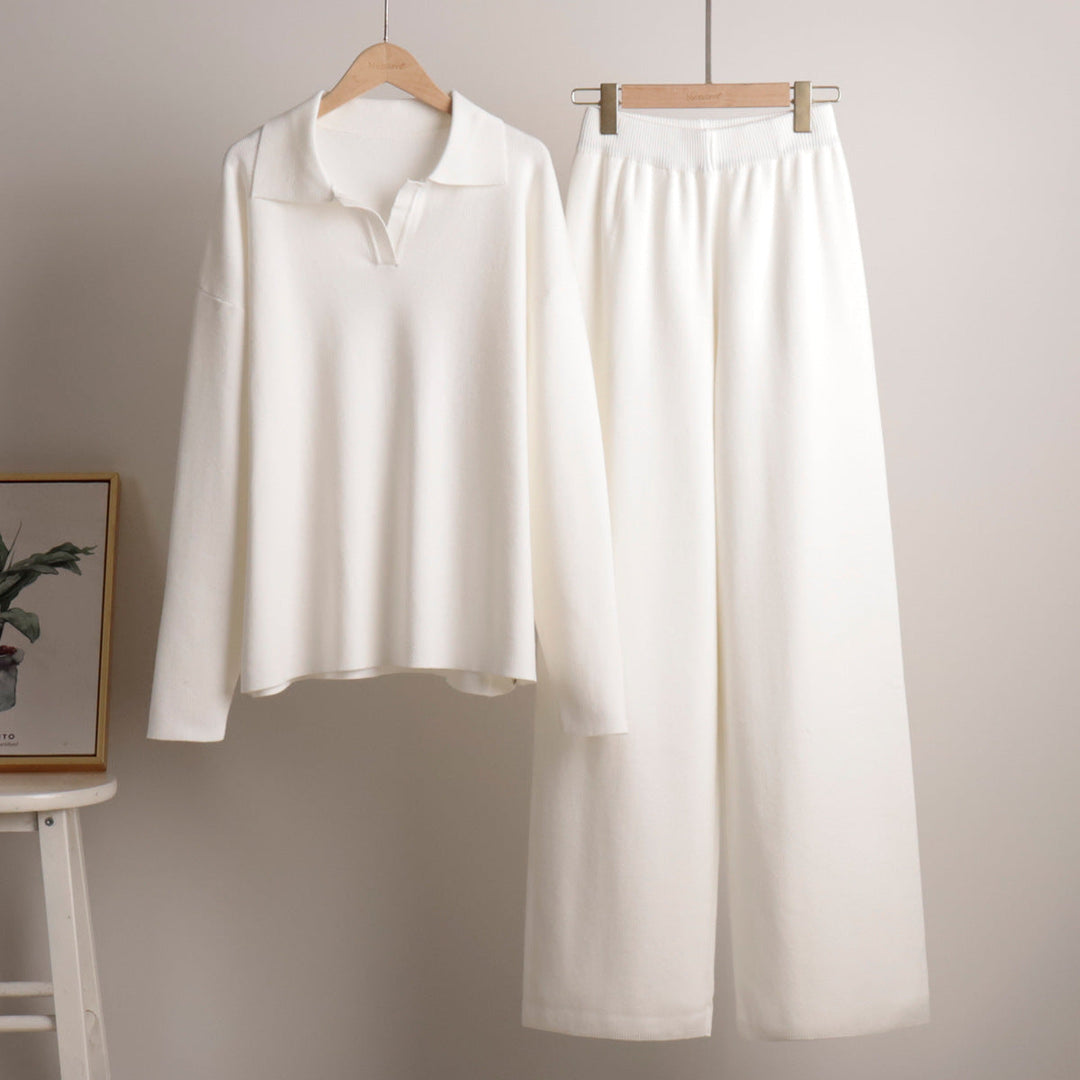 Lune London | Loungewear set - Oversized sweater with collar and wide pants - Perfect for home and leisure
