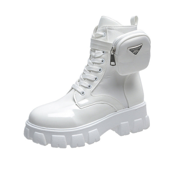 Women Chunky Boots with Practical Side Pocket Design Lune London