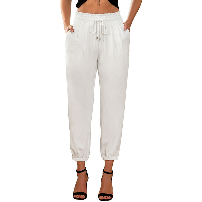 Casual chino pants for women with elastic cuffs Lune London