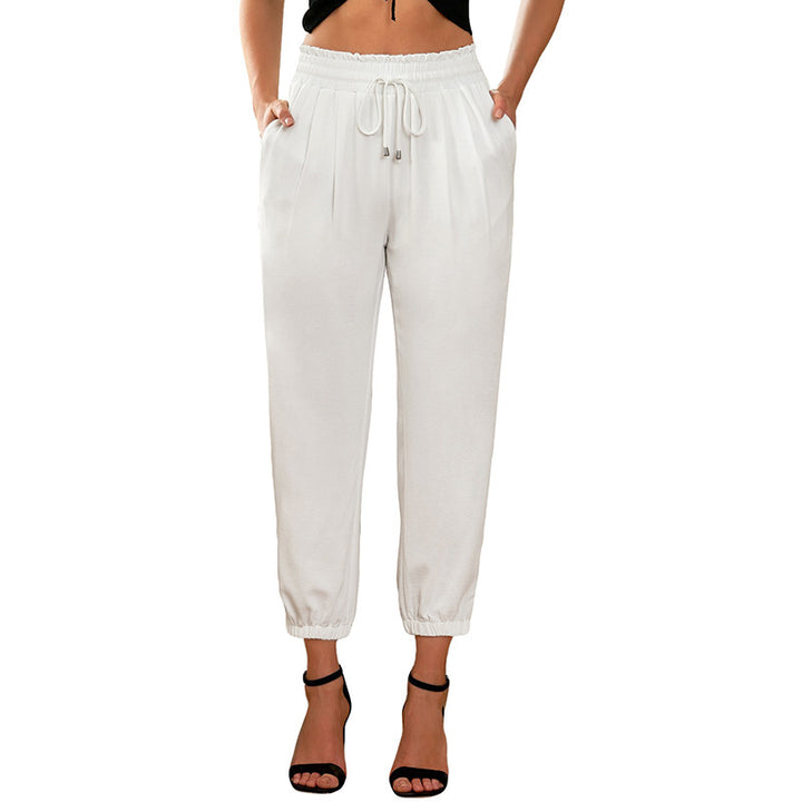 Casual chino pants for women with elastic cuffs Lune London