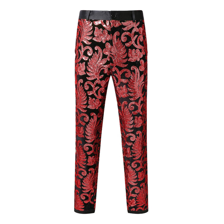 Elegant sequin trousers for men with floral pattern Lune London