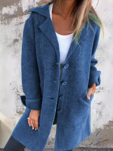 Ladies Elegant Wool Jacket with Full Buttoning and Spacious Pockets Lune London