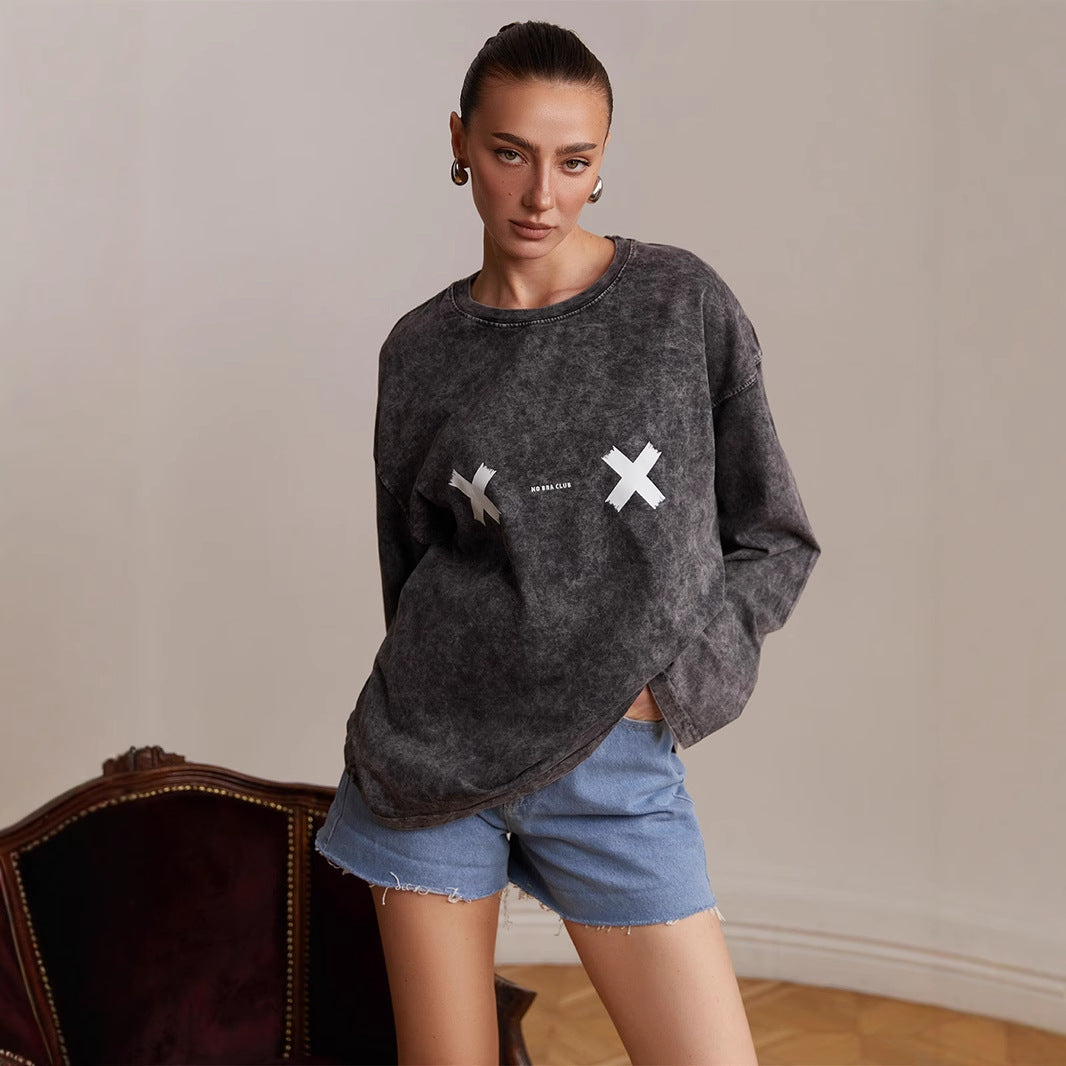 Casual sweatshirt for women with creative graphic print Lune London