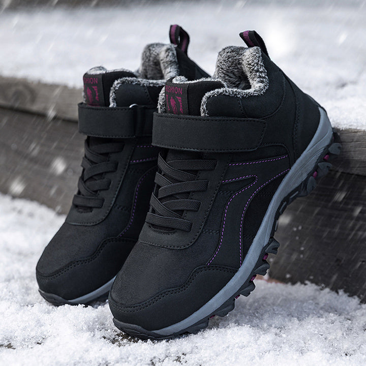 Insulated hiking shoes for women with non-slip sole and practical Velcro solution Lune London