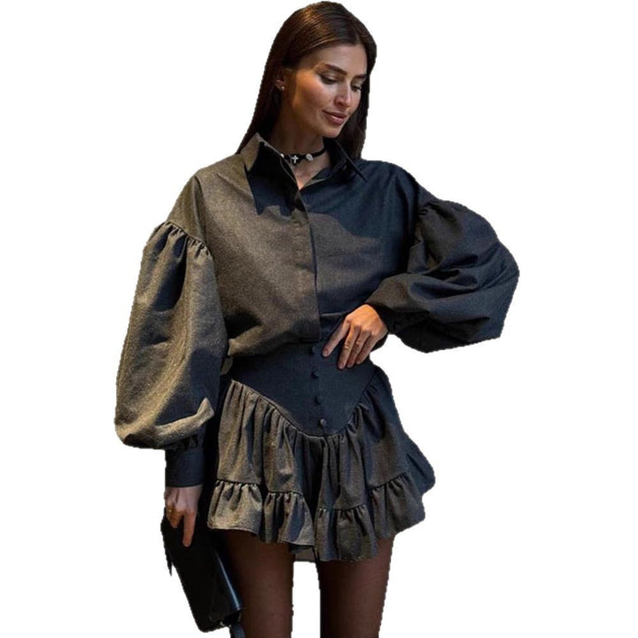 Robe à carreaux joueuse pour femmes avec détails en volants Chic & Stil