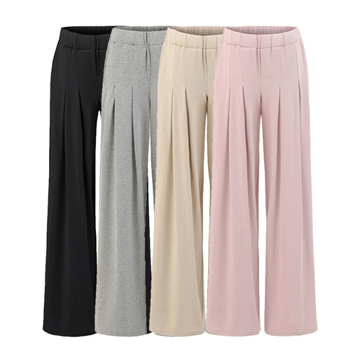 Lune London Wide Casual Trousers for Women with Pleated Waist