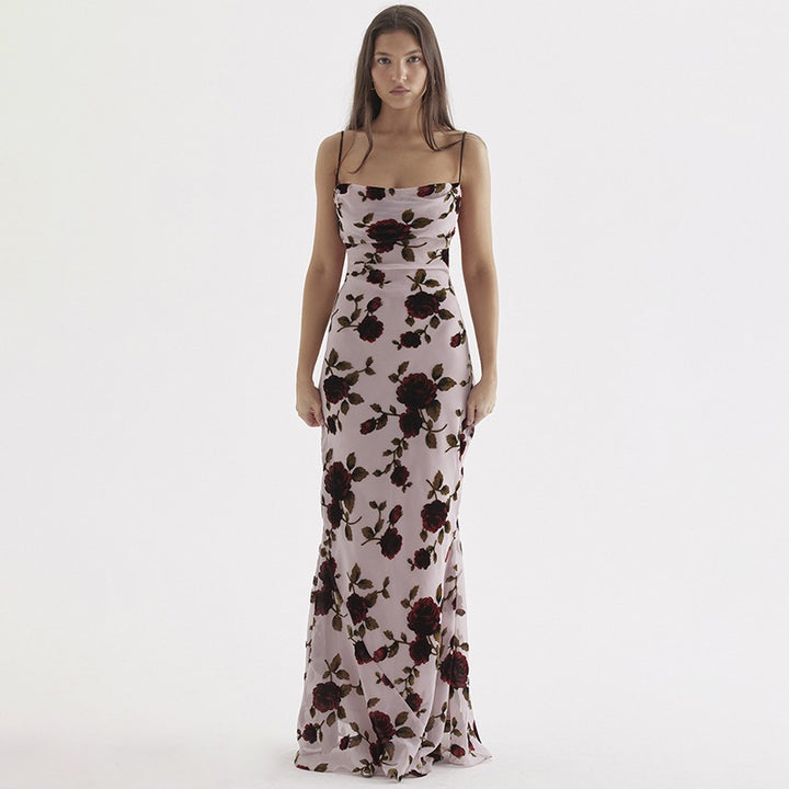 Chic Maxi Dress with Floral Pattern for Women