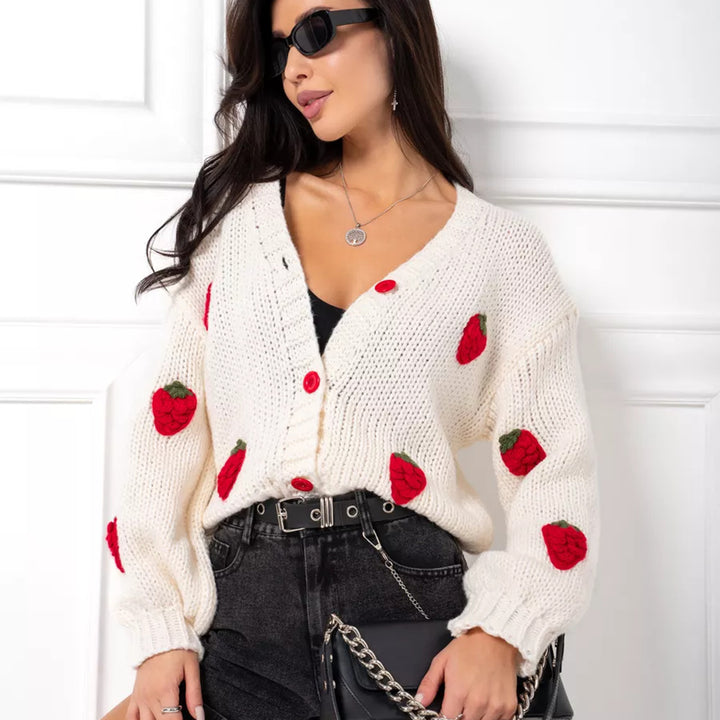 Sweater pour femmes avec broderie fruitée Chic & Stil