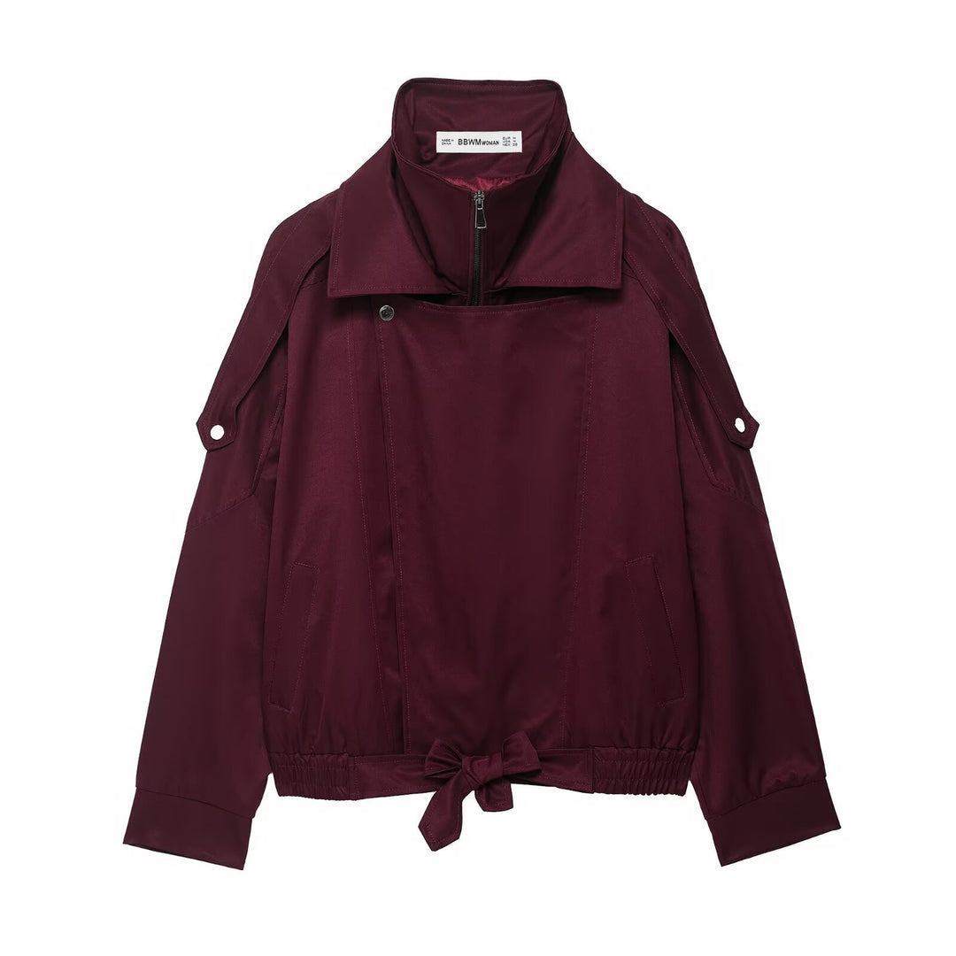 Modest transition jacket for ladies with side zipper and adjustable drawstring Lune London