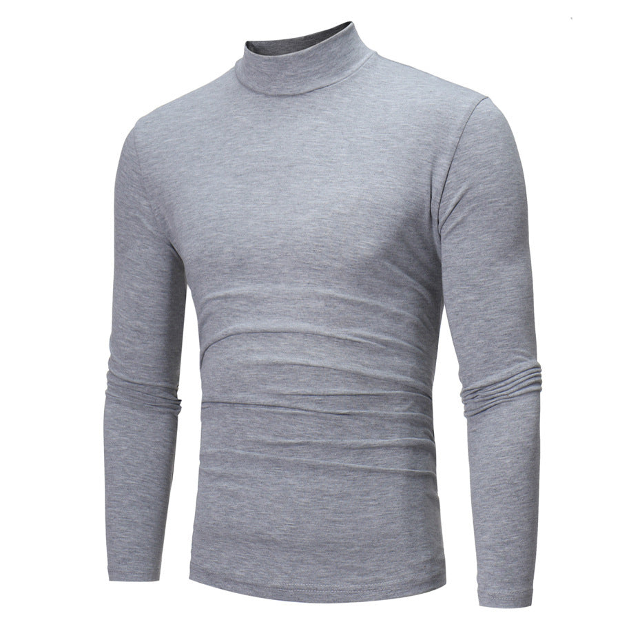 Elegant t-shirt for men with a soft jersey roll neck Lune London