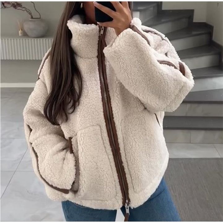 Ladies comfortable fleece jacket and teddy with high collar and comfortable fit Lune London