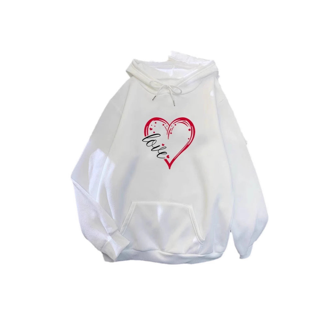 Women's hoodie with romantic heart design and high-quality fleece Chic & Stil