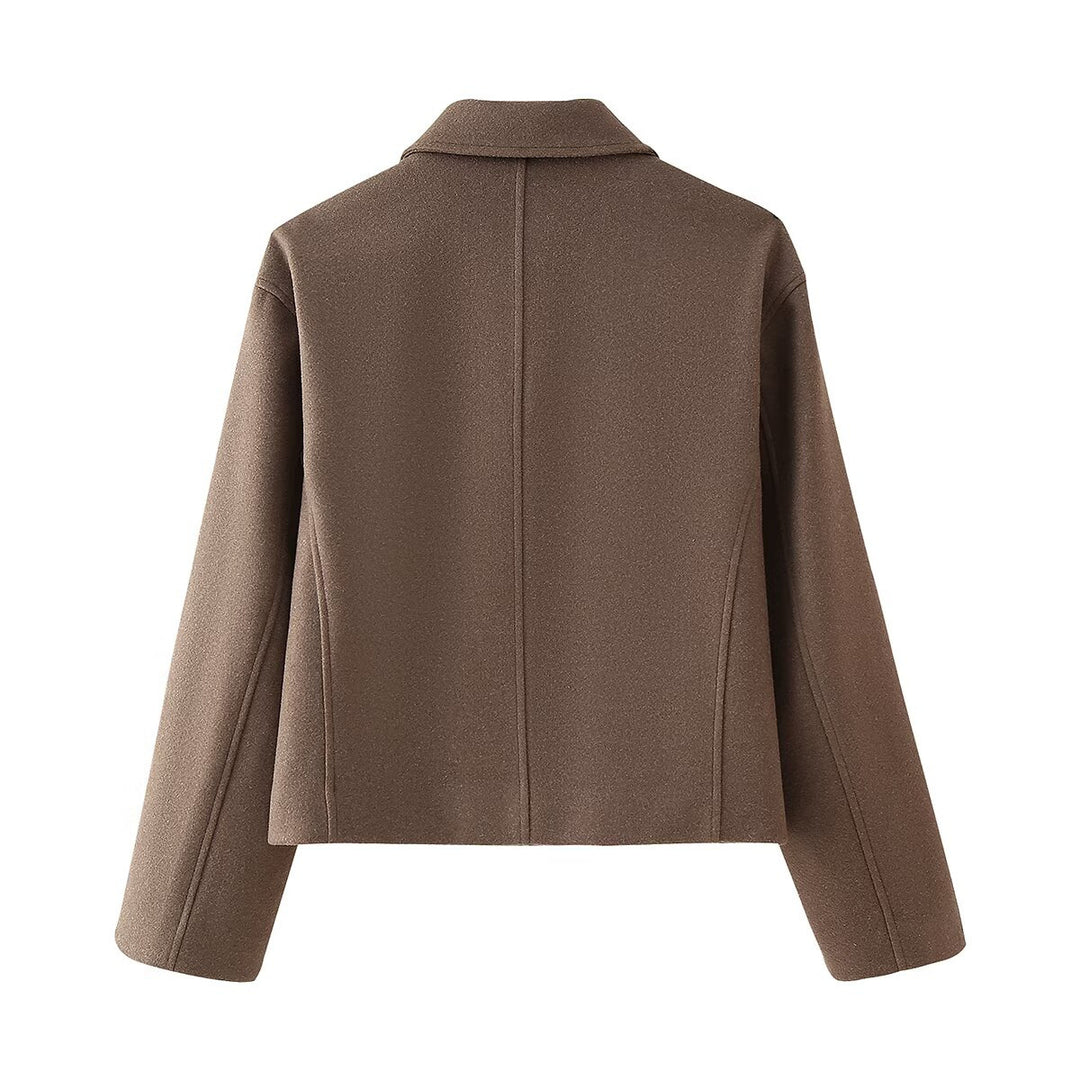 Transitional jacket for women with high collar and modern zipper Lune London