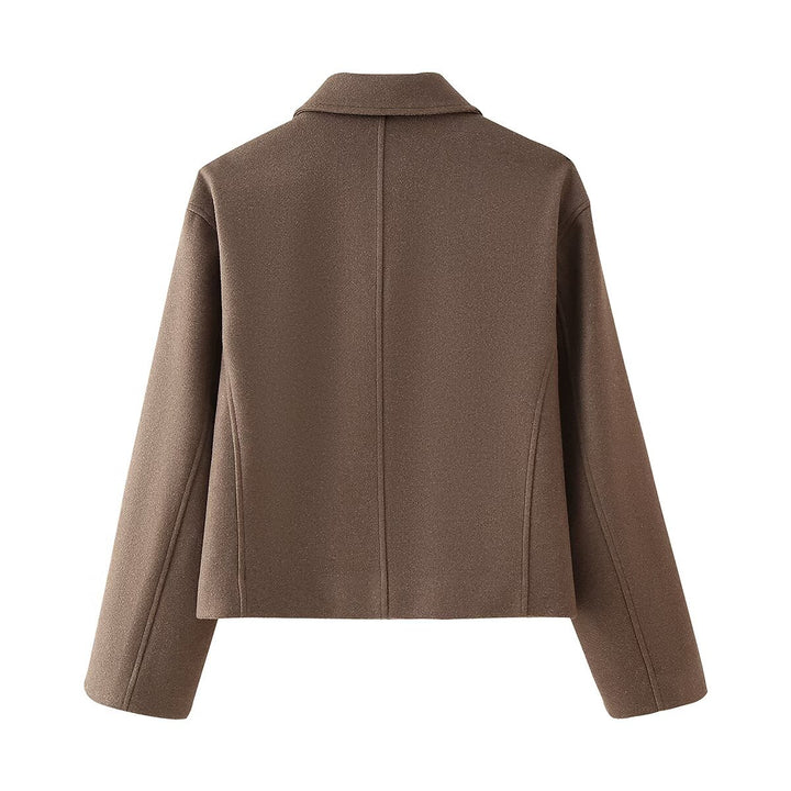 Transitional jacket for women with high collar and modern zipper Lune London