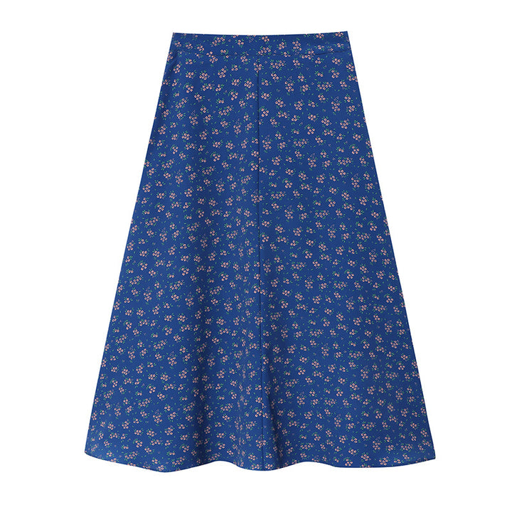 Women's midi skirt with floral pattern and elastic waistband Chic & Stil