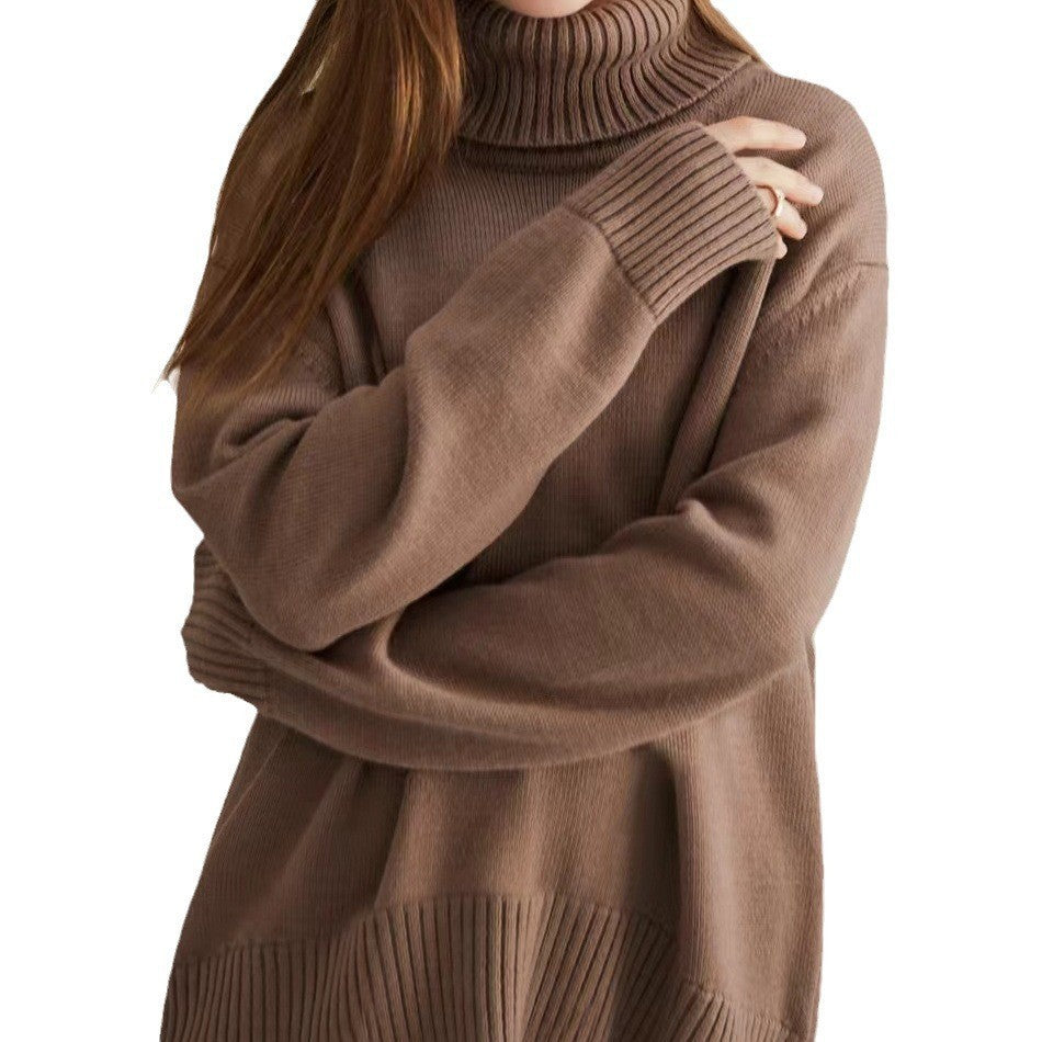 Loop collar sweater for women in soft material Lune London