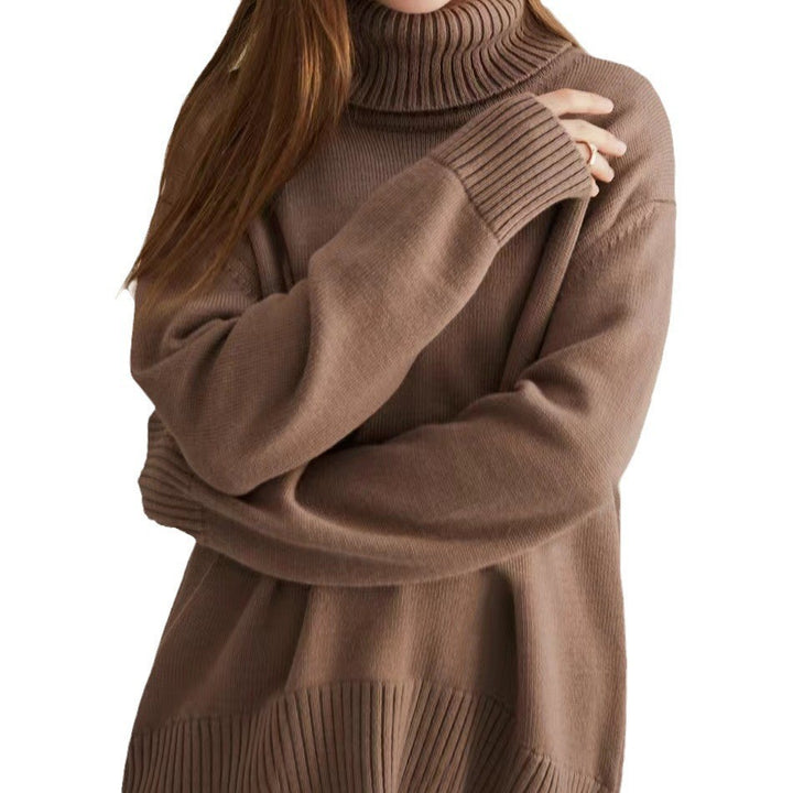 Loop collar sweater for women in soft material Lune London