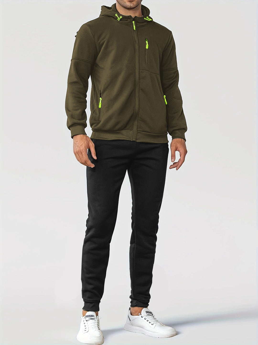 Men's sporty fleece jacket with practical zip pockets Lune London