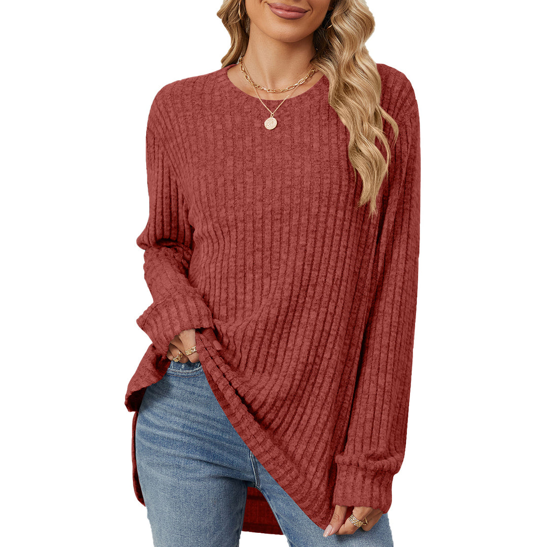 Casual long-sleeve t-shirt for women with a trendy rib pattern and a relaxed fit Lune London