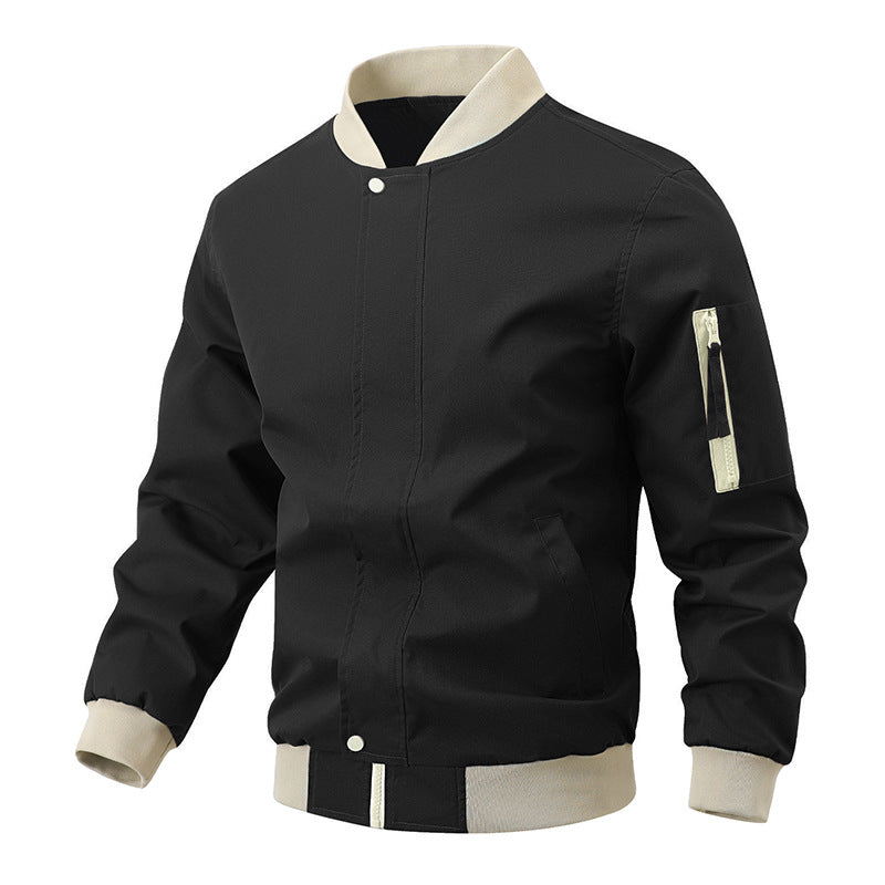 Men's sports bomber jacket with elastic cuffs and practical zip pockets Lune London