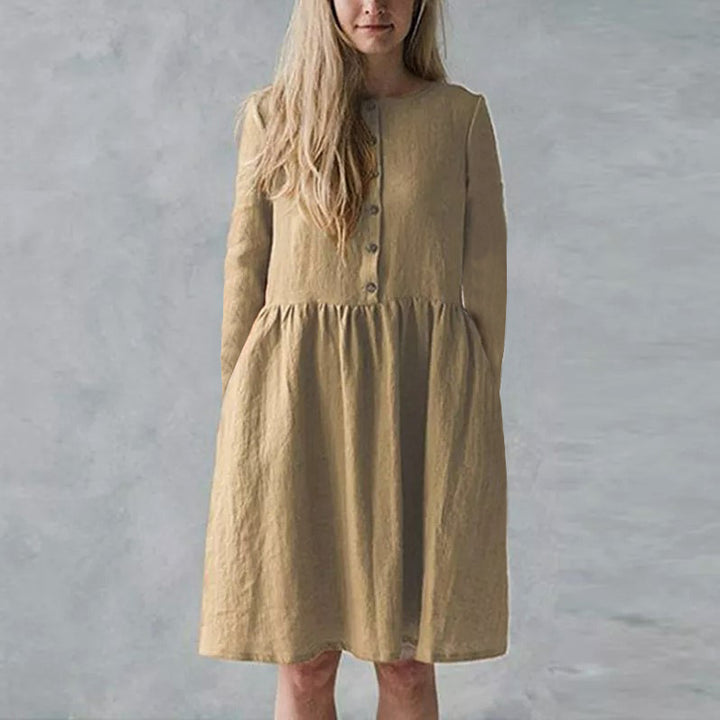 Casual dress for women with button closure and voluminous skirt Lune London