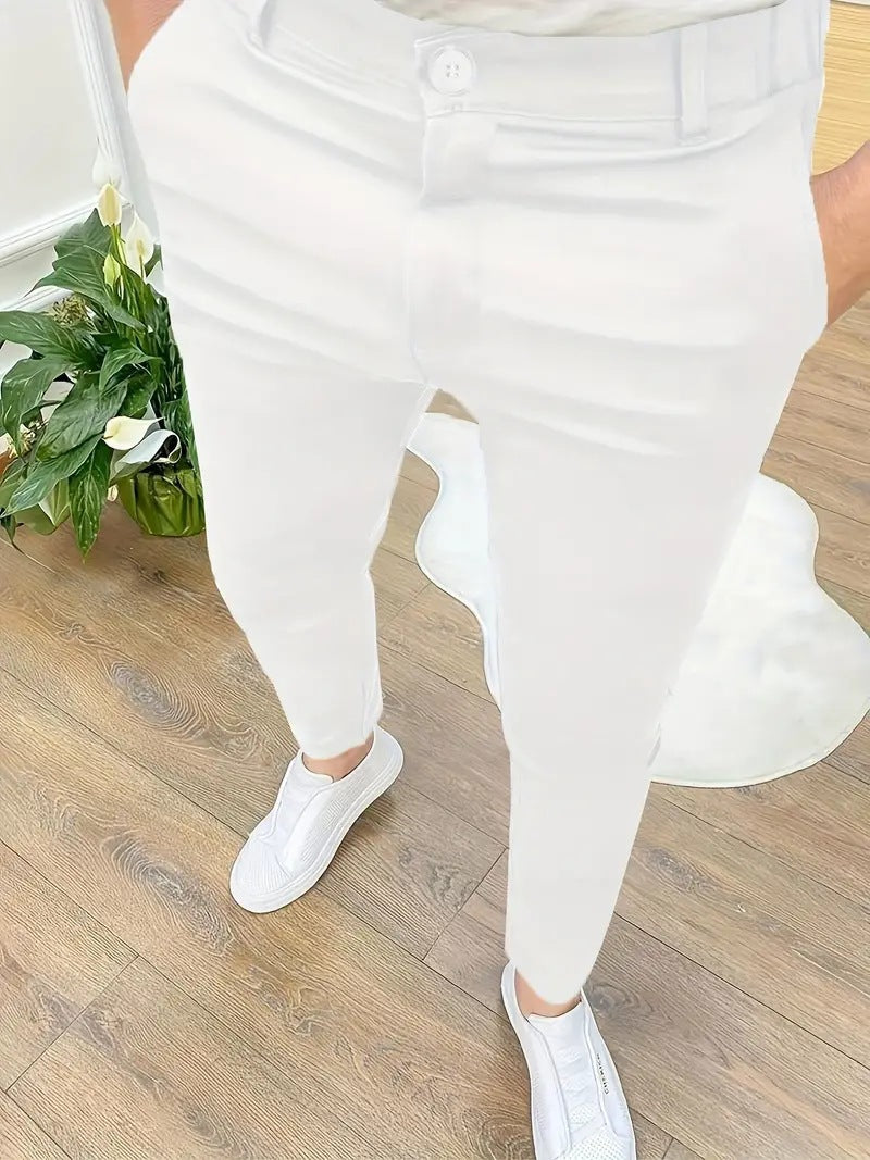 Trendy slim-fit pants for men with elastic waistband and practical pockets Lune London