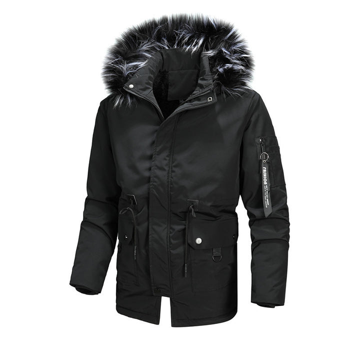 Men's warm winter coat with removable faux fur collar Lune London